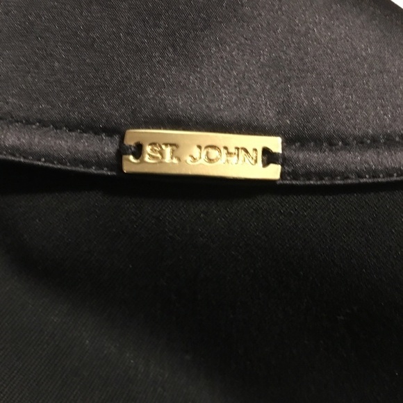 St. John Black Jacket Panels Look Like Silk Excellent Condition - Picture 6 of 11